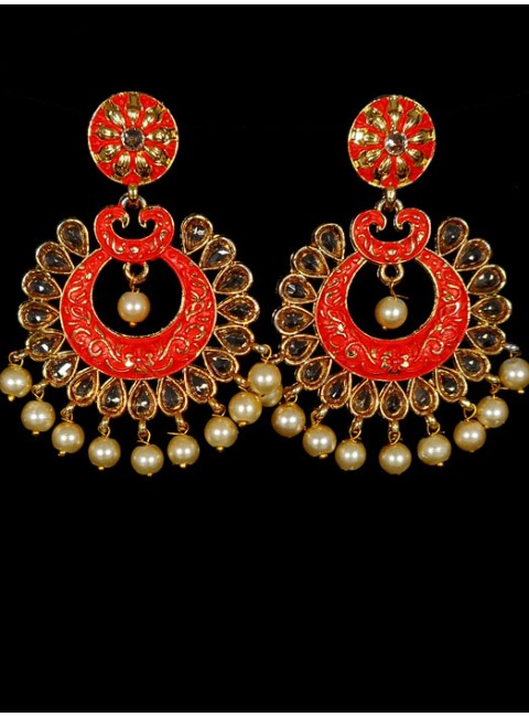Reverse Ad Earrings With Meenakari Work